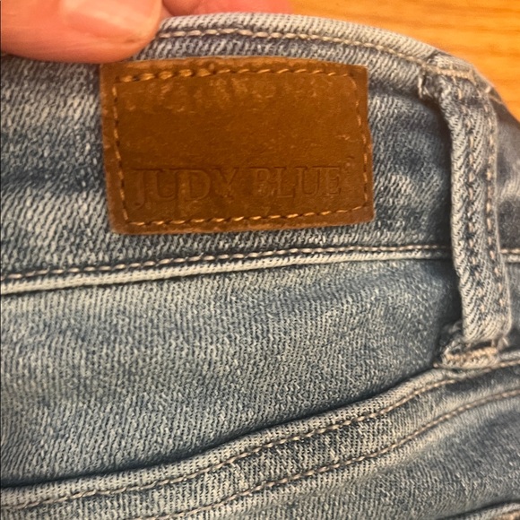 Judy Blue Light Blue Distressed Ankle Jeans - Picture 9 of 11